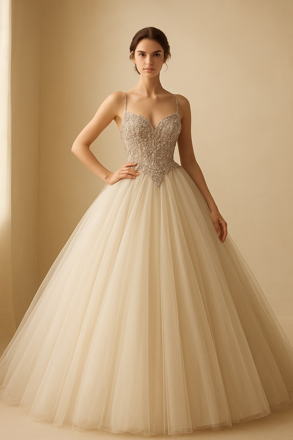 Custom Beaded Pageant Gown