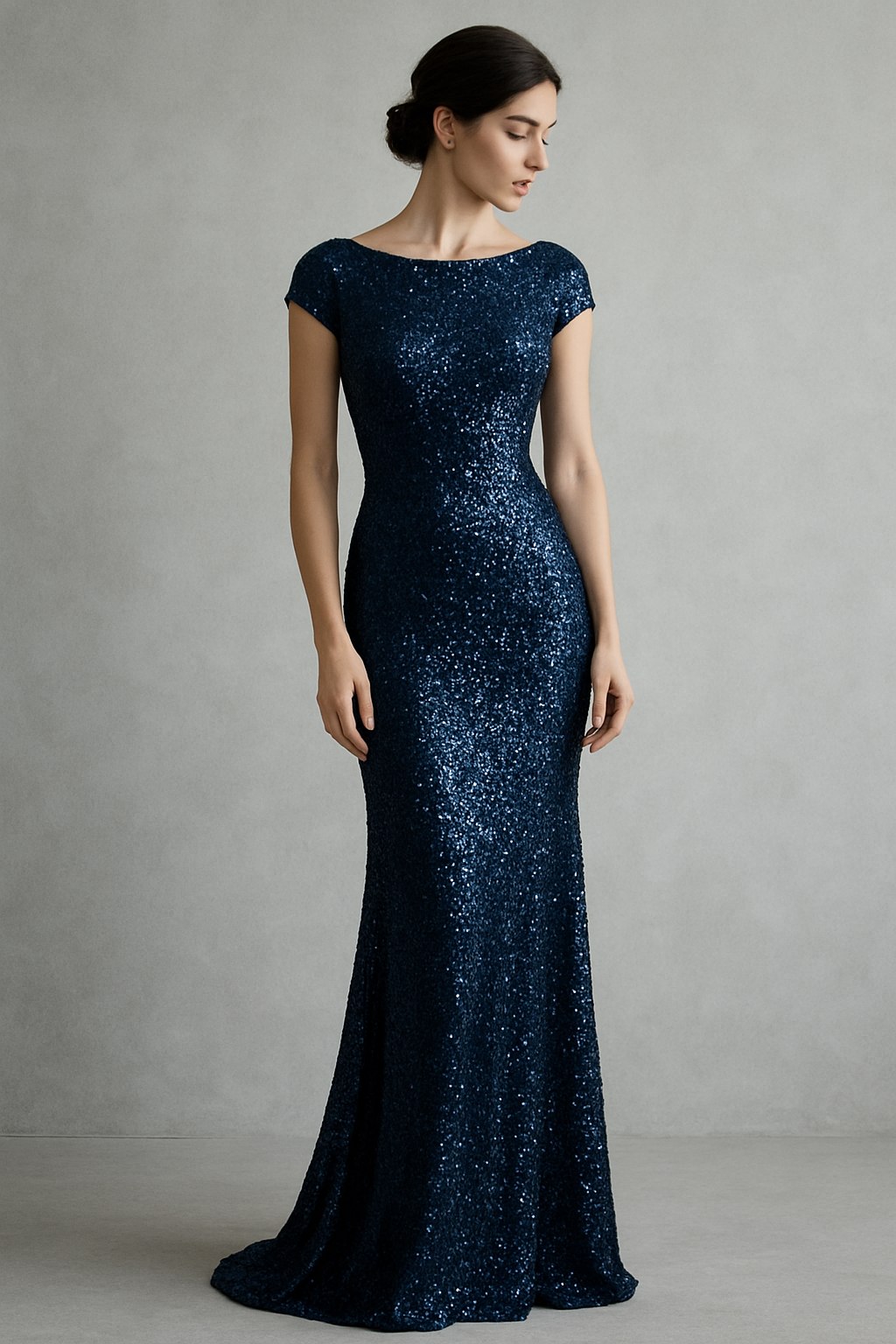 Mac Duggal Sequin Column Guest Gown