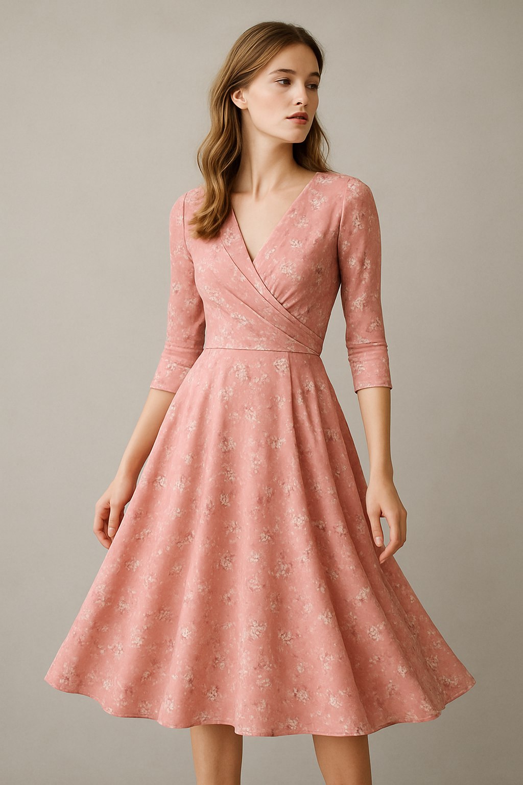 L'Agence Floral Midi Guest Dress