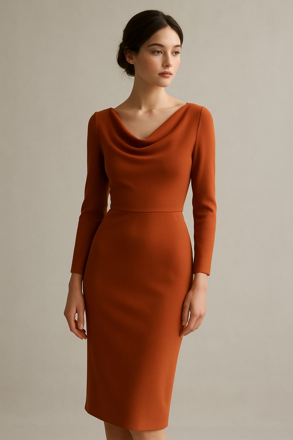 Azazie Long Sleeve Midi Bridesmaid Dress